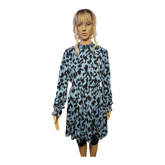 shein blue leopard dress - Picture 2 of 8
